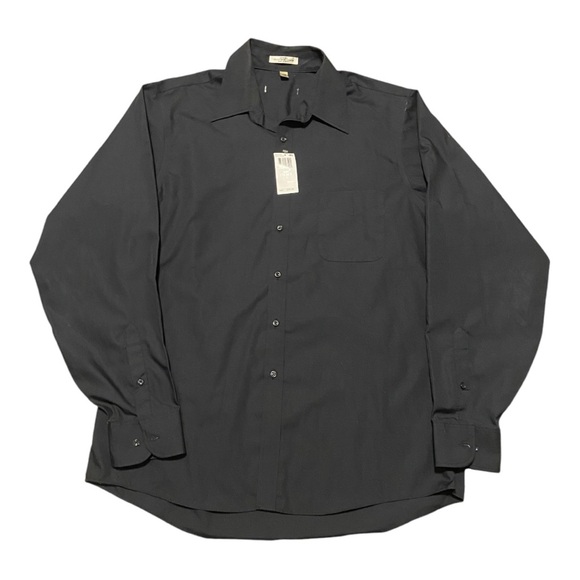 Men’s Black Dress Shirt Size Large 16 1/2  36/37  Sharp! MSRP 79.50 - Picture 3 of 7